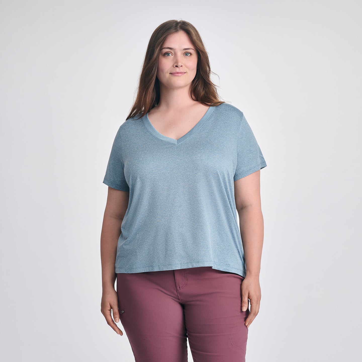 Women's Surreal Travel V-Neck T-Shirt-Tile Blue-1