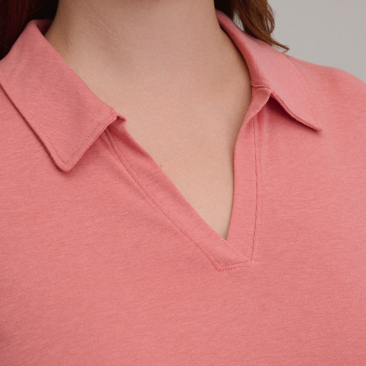 Women's Everyday Short Sleeve Collared Split Neck-Tangelo-Plus-7