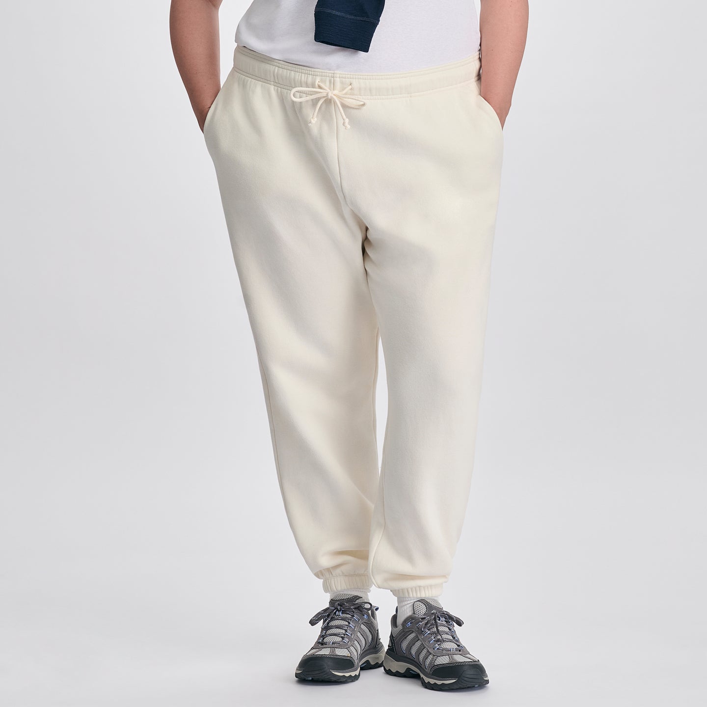 Women's Vintage Soft Relaxed Fit Jogger Sweatpants-Ivory-5