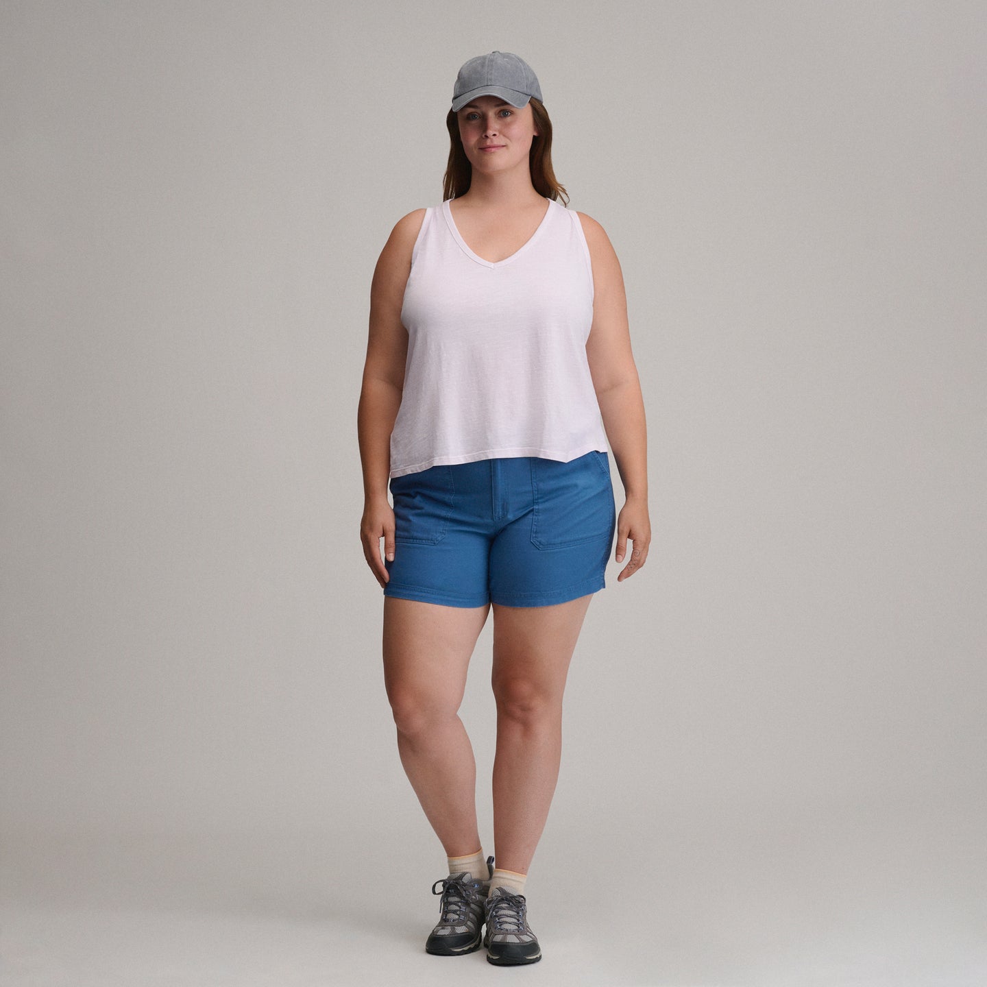 Women's Sunwashed Cotton V-Neck Tank-Cosmos-Plus-8