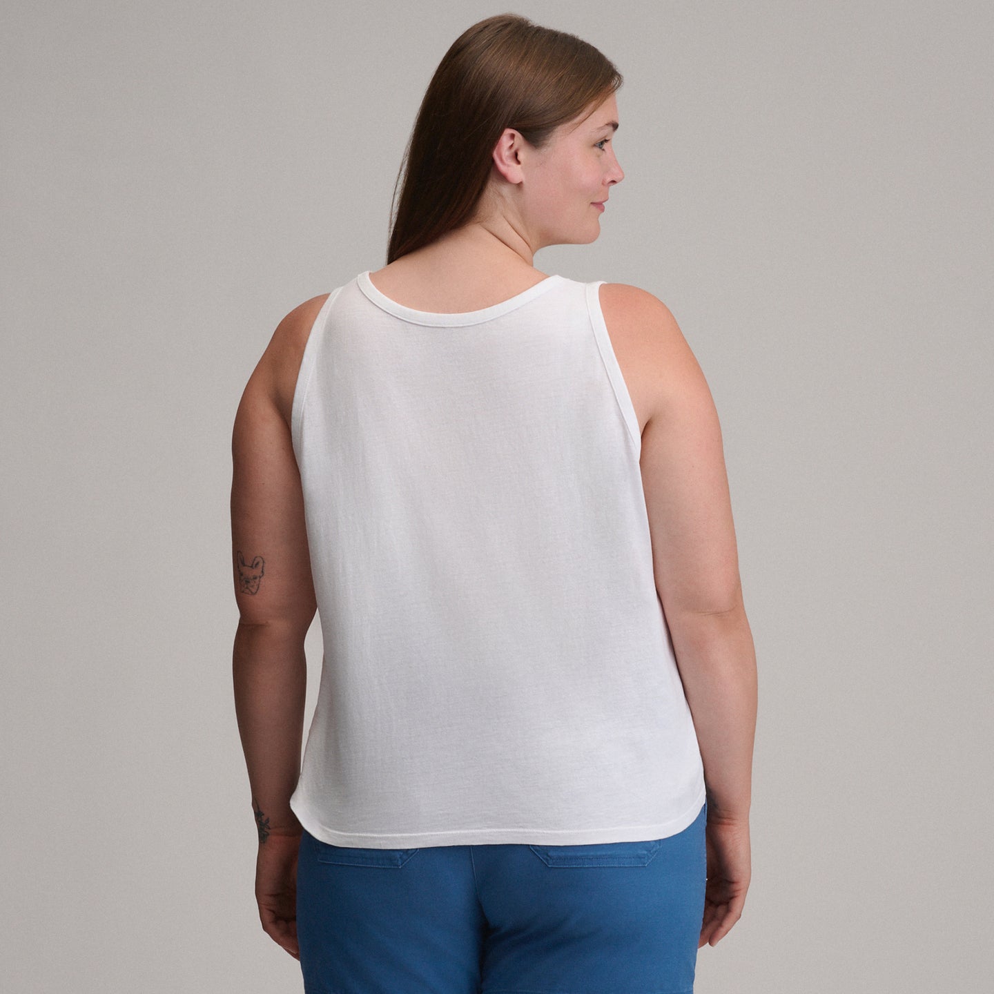 Women's Sunwashed Cotton V-Neck Tank-White-Plus-14