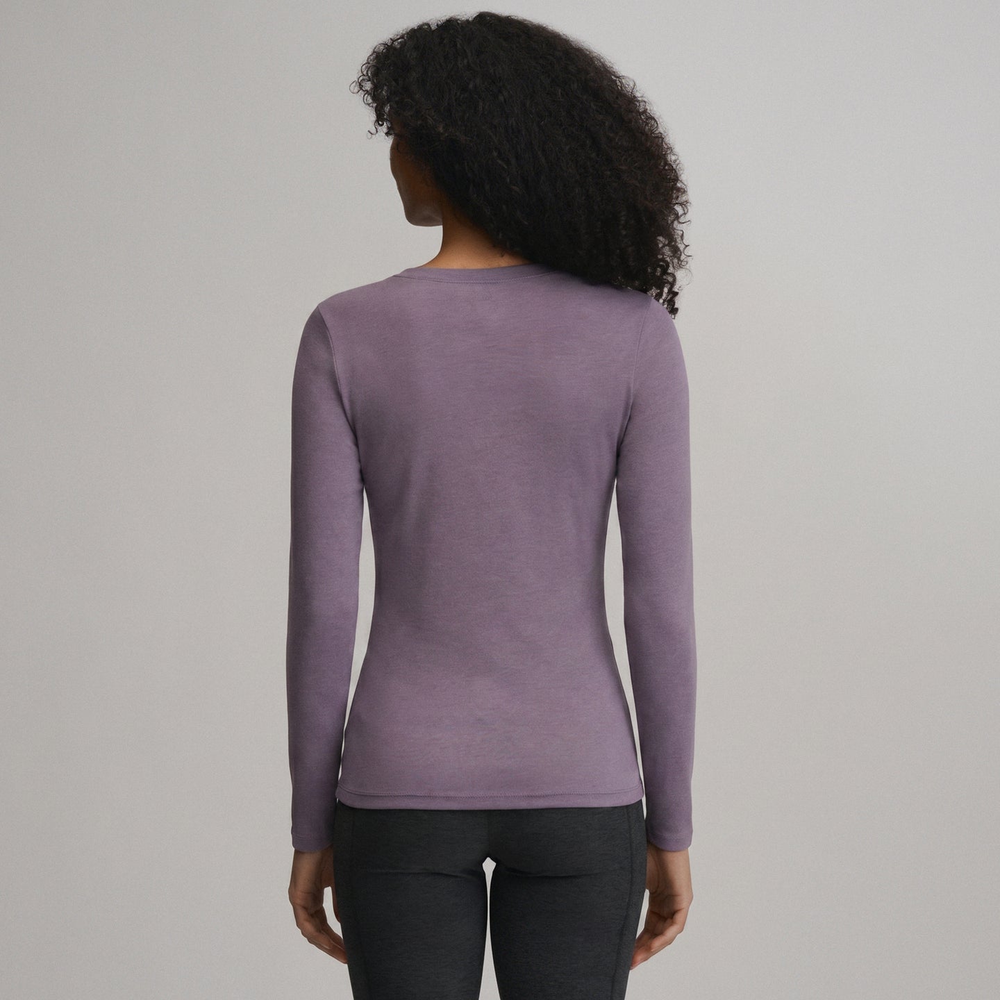 Women's Fav Long Sleeve Crew Neck Tee-Thistle-34