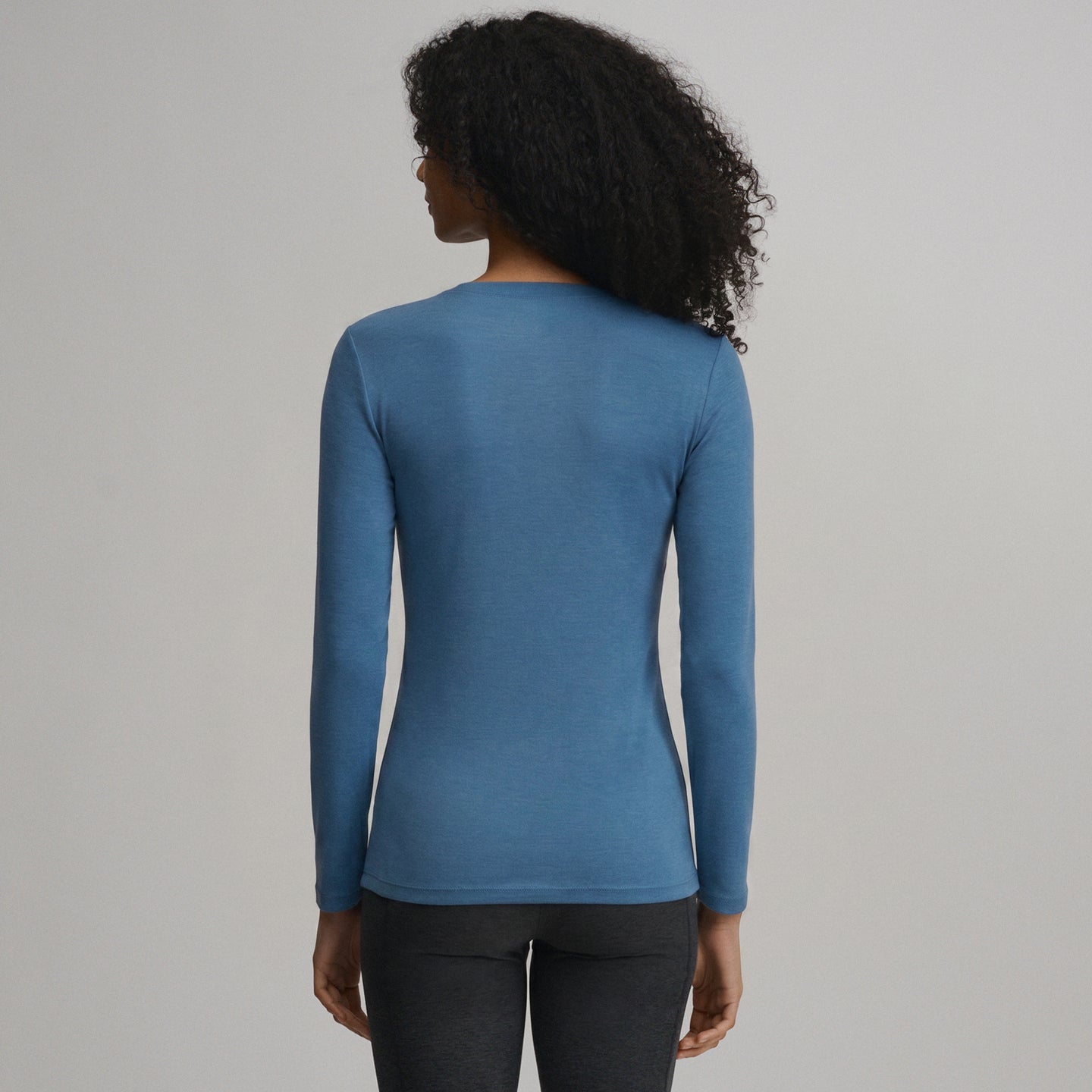 Women's Fav Long Sleeve Crew Neck Tee-Tlblu-42