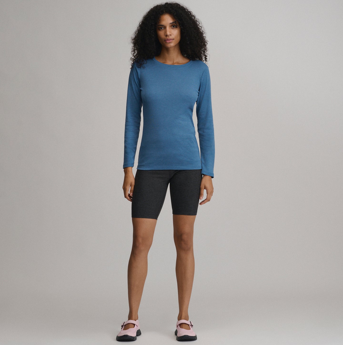 Women's Fav Long Sleeve Crew Neck Tee-Tlblu-44