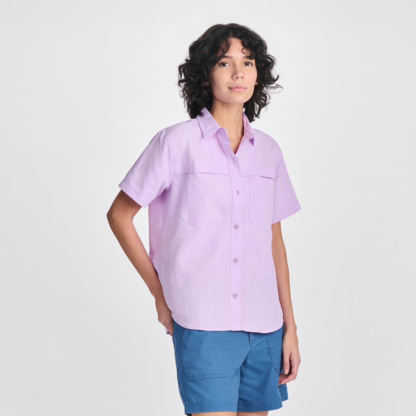 Women's Rainier Short-Sleeve Ripstop Shirt-Lavender-6