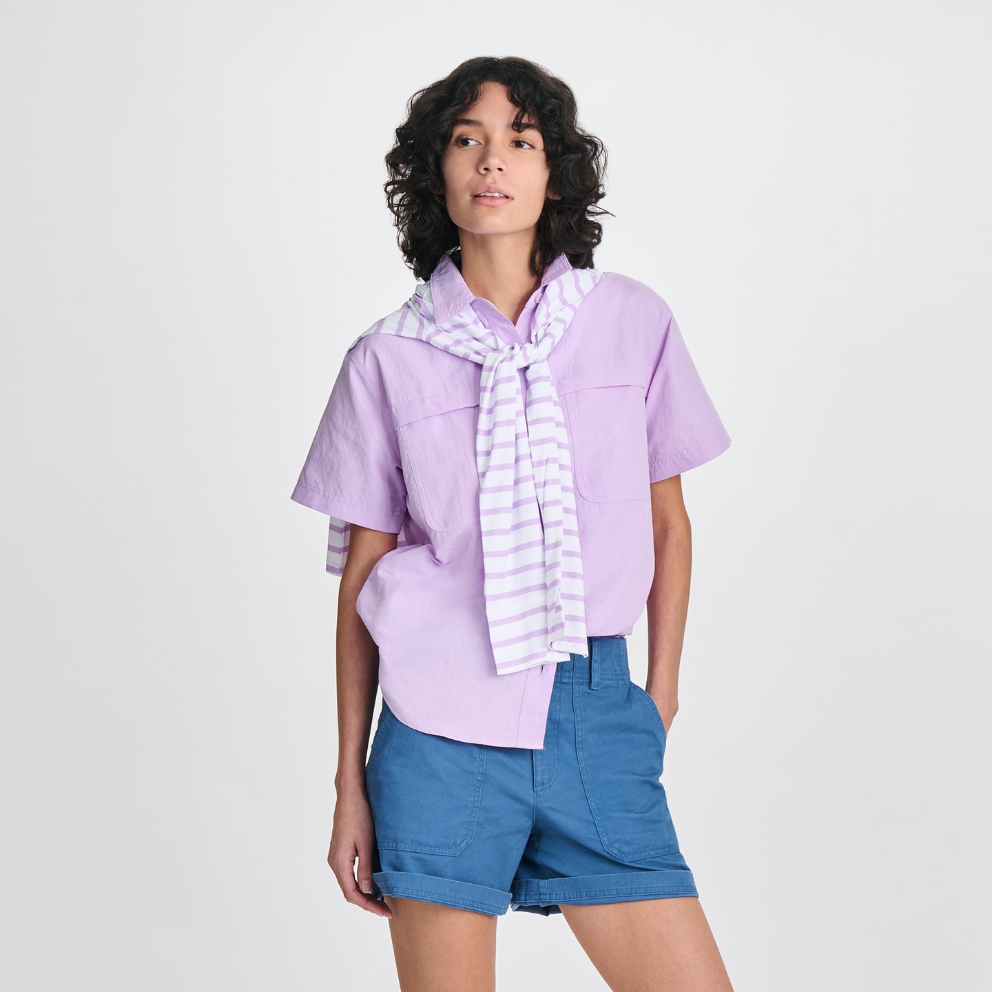 Women's Rainier Short-Sleeve Ripstop Shirt-Lavender-7