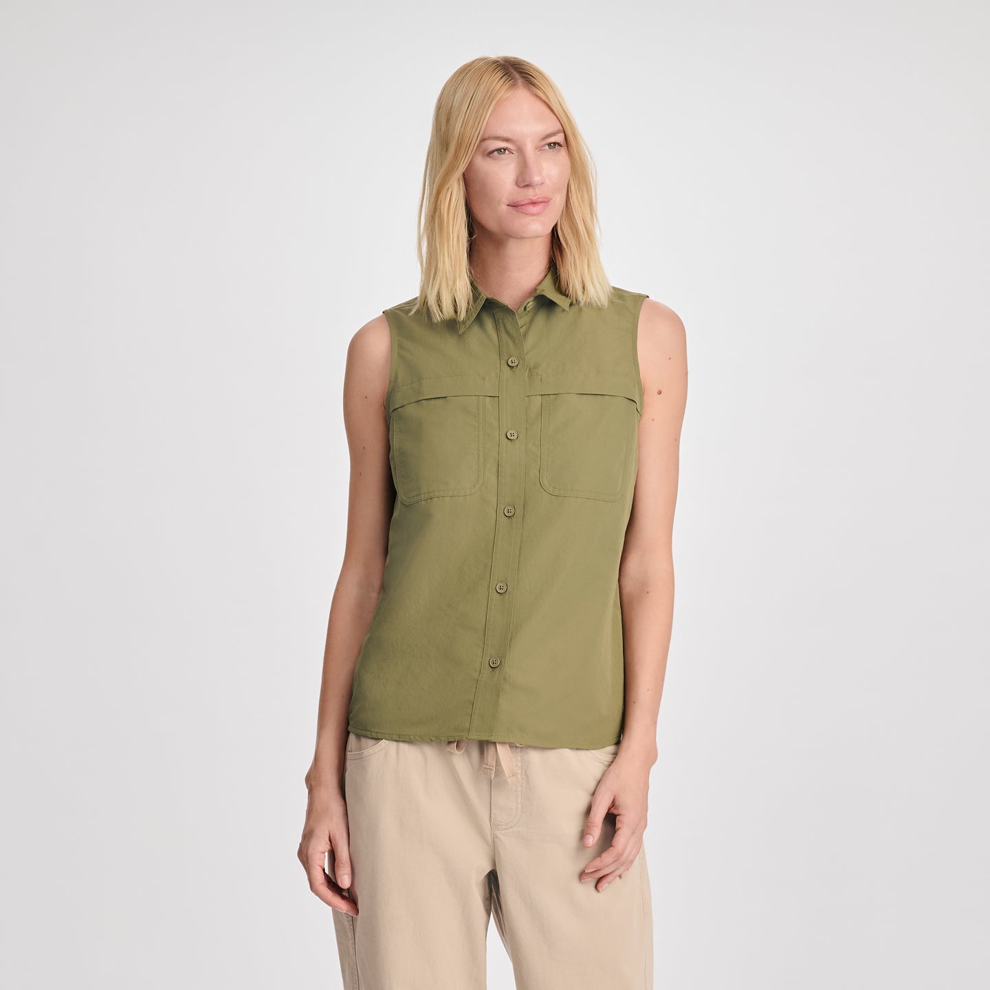 Women's Rainier Ripstop Sleeveless Shirt-Alder-4