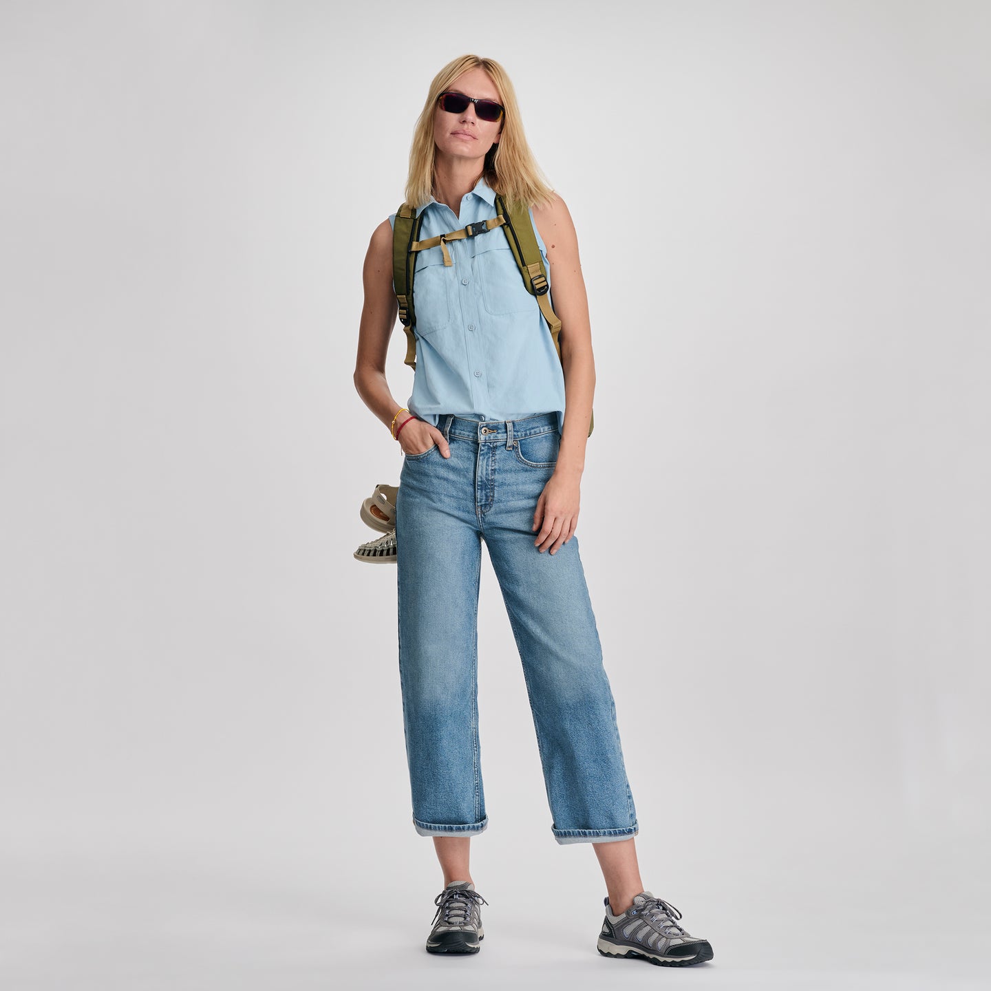 Women's Rainier Ripstop Sleeveless Shirt-Slate Blue-9