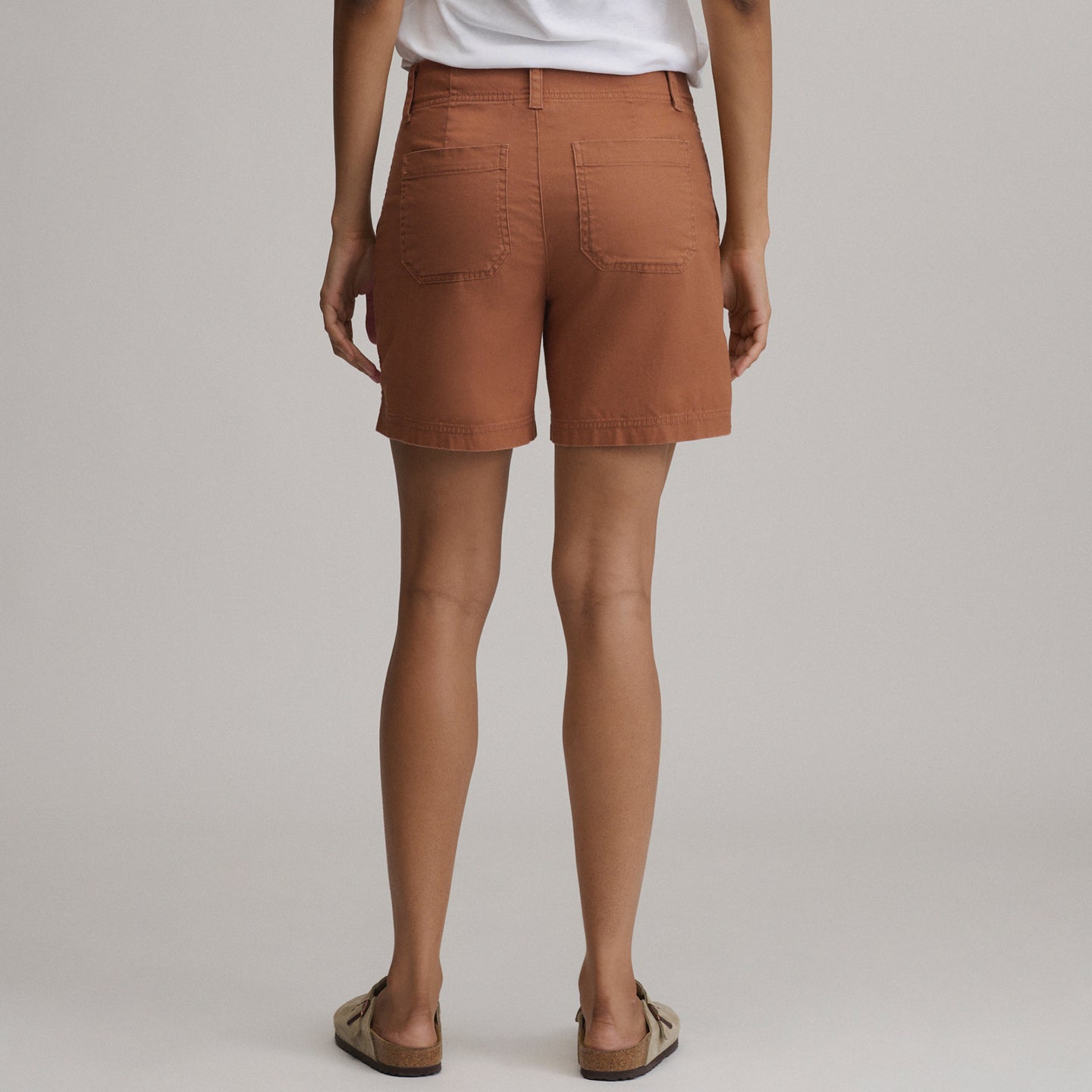 Women's Canvas Utility Shorts-Fawn-2