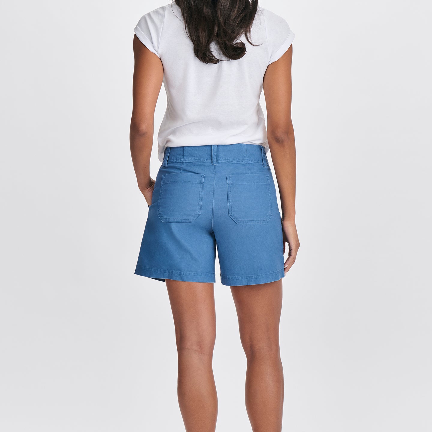 Women's Canvas Utility Shorts-Tile Blue-Regular-F1