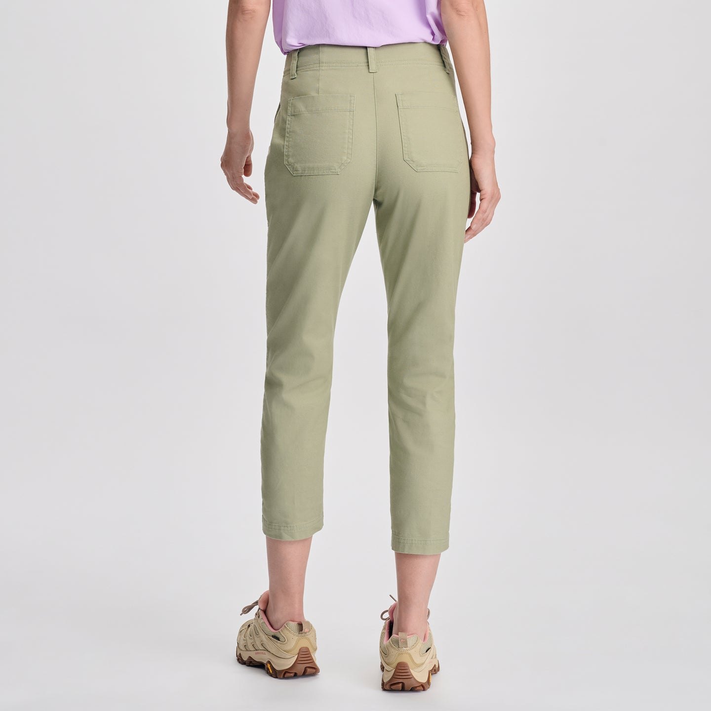 Women's Utility Stretch Canvas Kick Cropped Pants-Dusty Sage-2