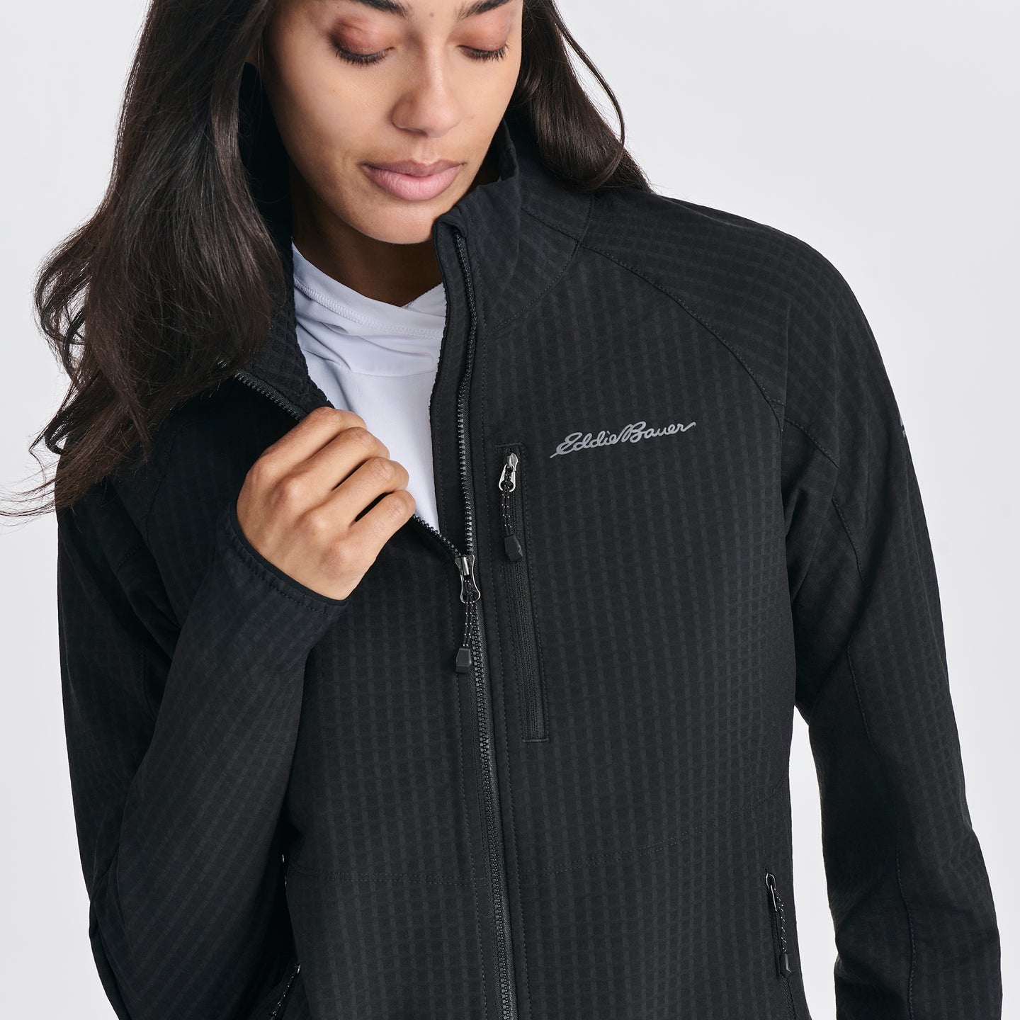 Women's Sandstone Backbone Grid Jacket-Black-Regular-P1