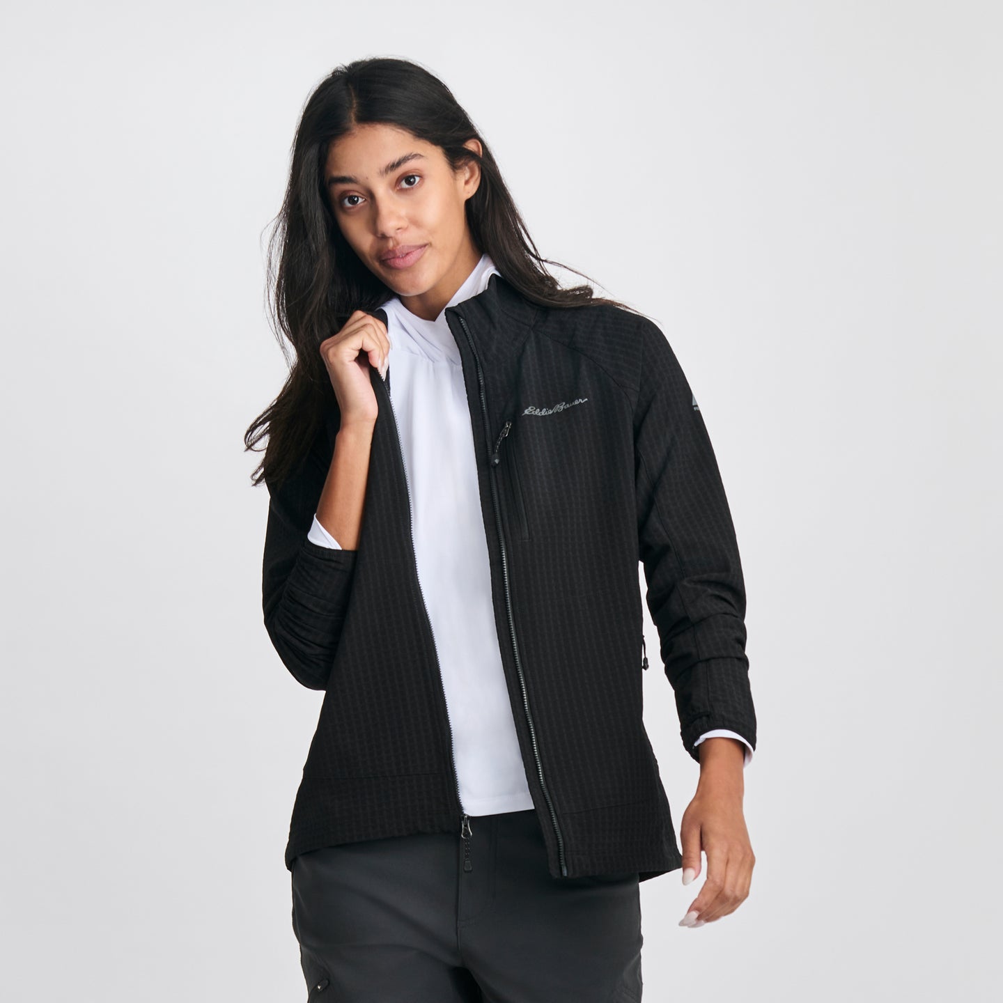 Women's Sandstone Backbone Grid Jacket-Black-Regular-J1