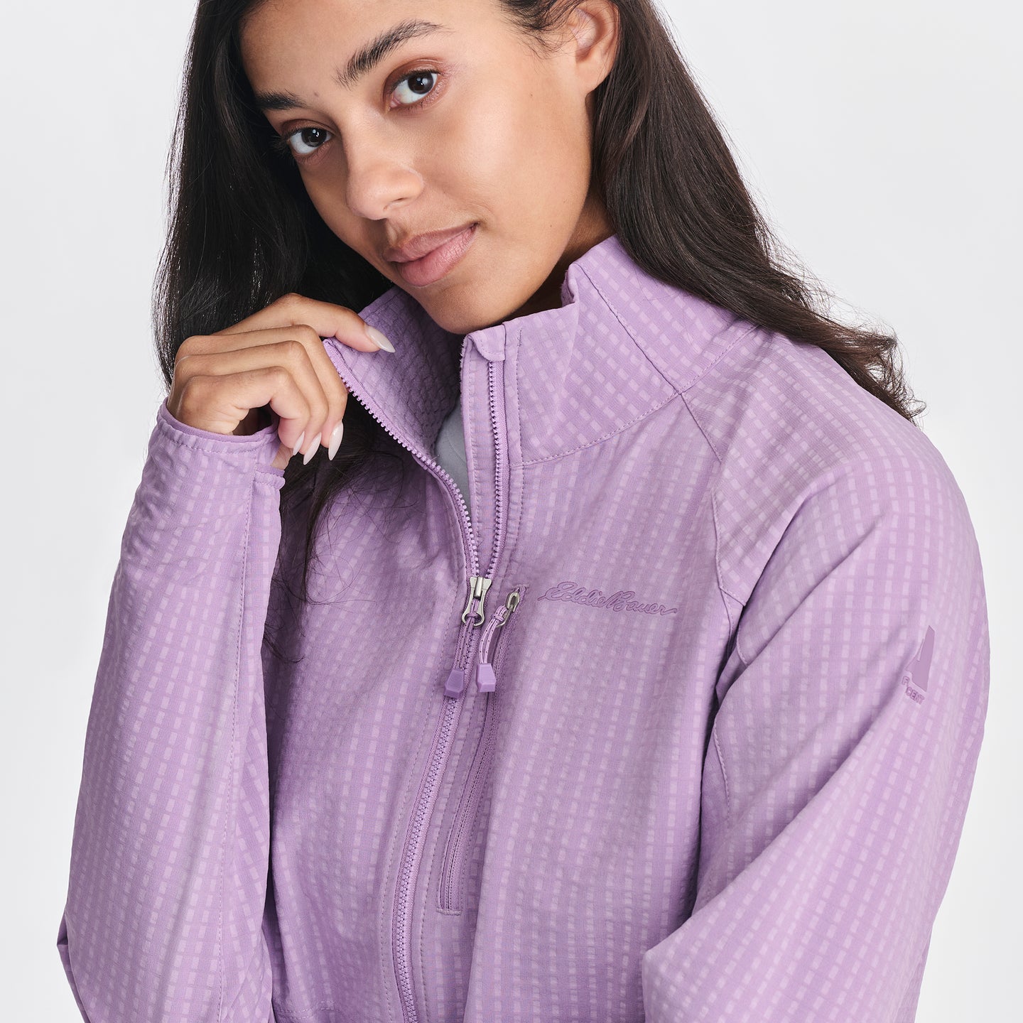 Women's Sandstone Backbone Grid Jacket-Hydrgea-Regular-P2