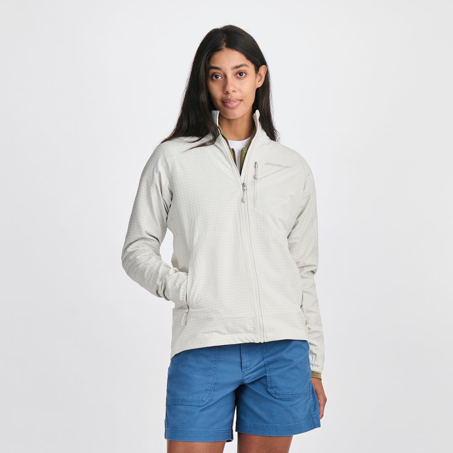 Women's Sandstone Backbone Grid Jacket-Vapour-Regular-C1