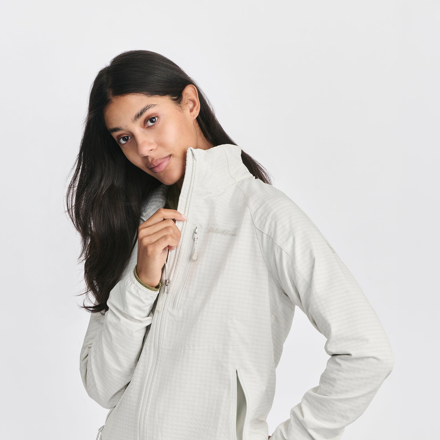 Women's Sandstone Backbone Grid Jacket-Vapour-Regular-P1