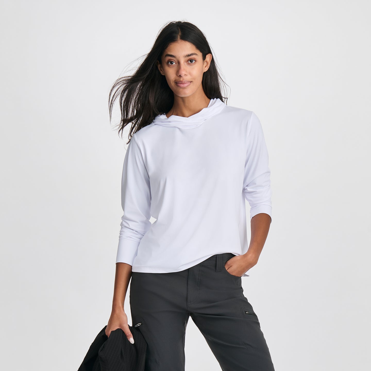 Women's Sundrift Upf Hoodie-White-3