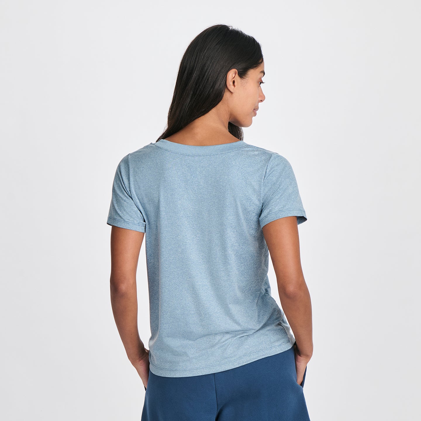 Women's Surreal Travel V-Neck T-Shirt-Tile Blue-23