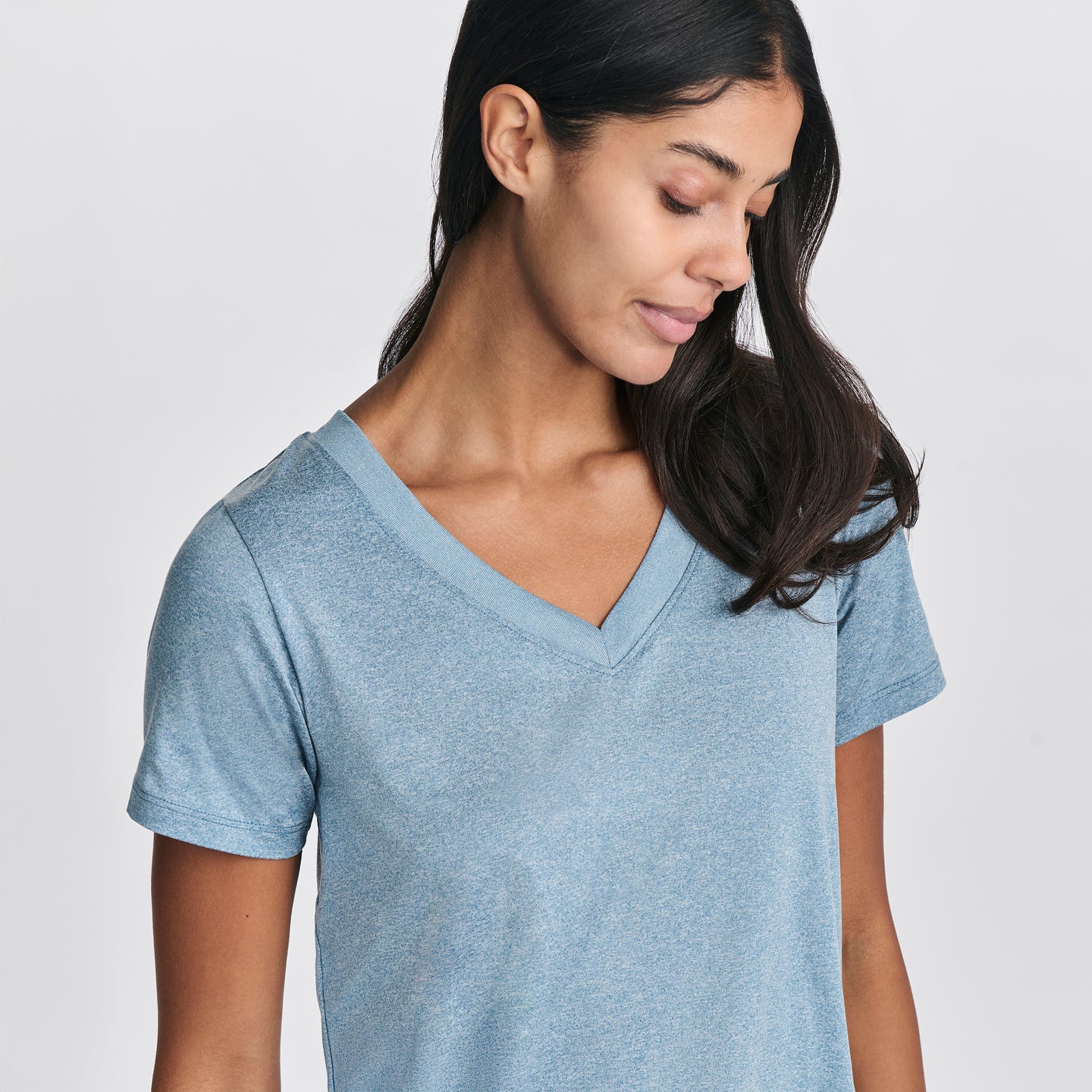 Women's Surreal Travel V-Neck T-Shirt-Tile Blue-3