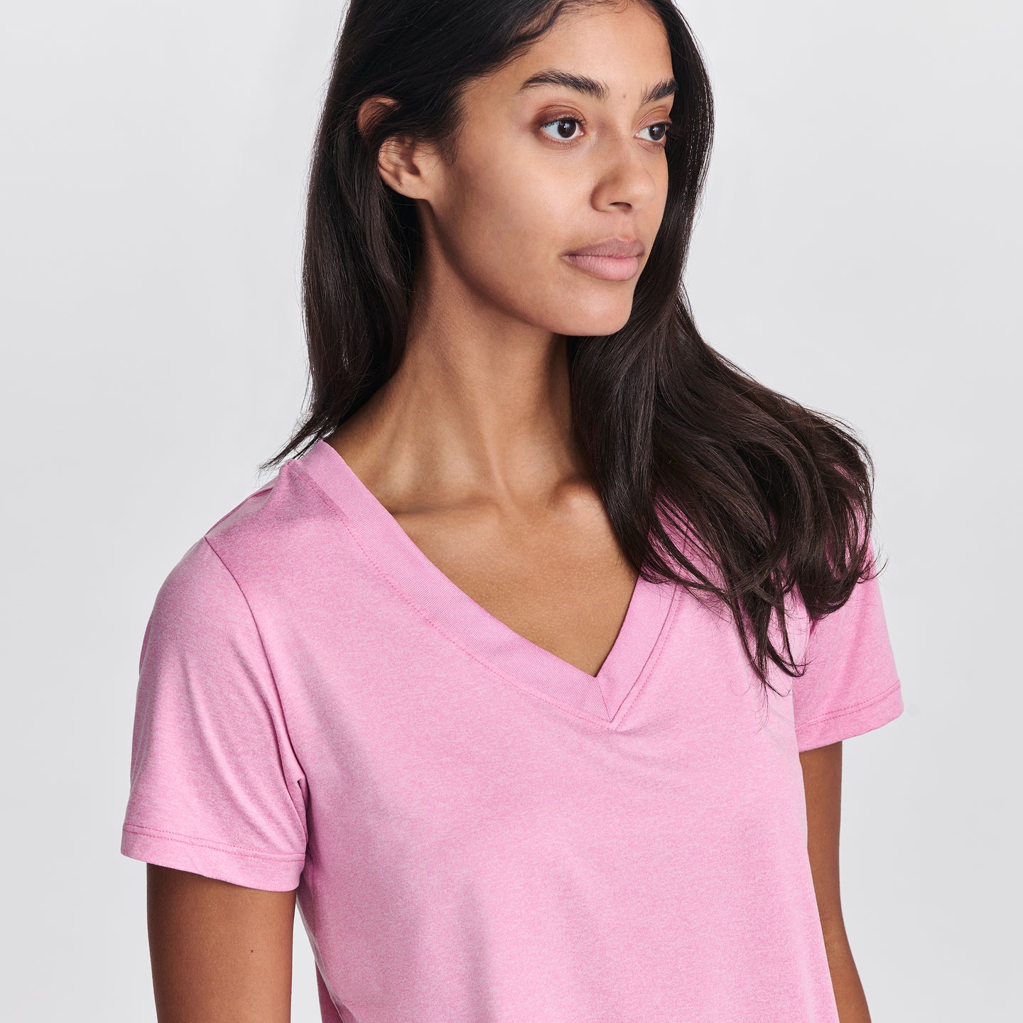 Women's Surreal Travel V-Neck T-Shirt-Misty Rose-6