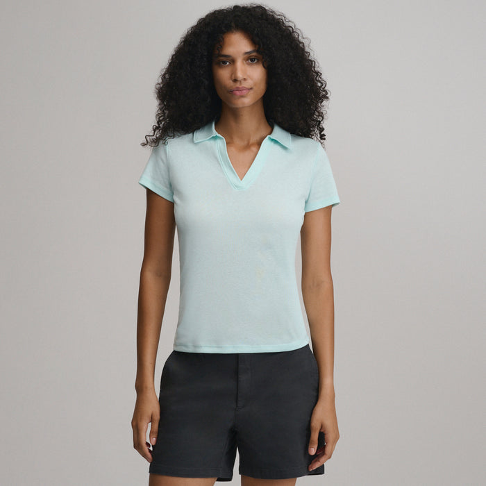 Women's Everyday Short Sleeve Collared Split Neck