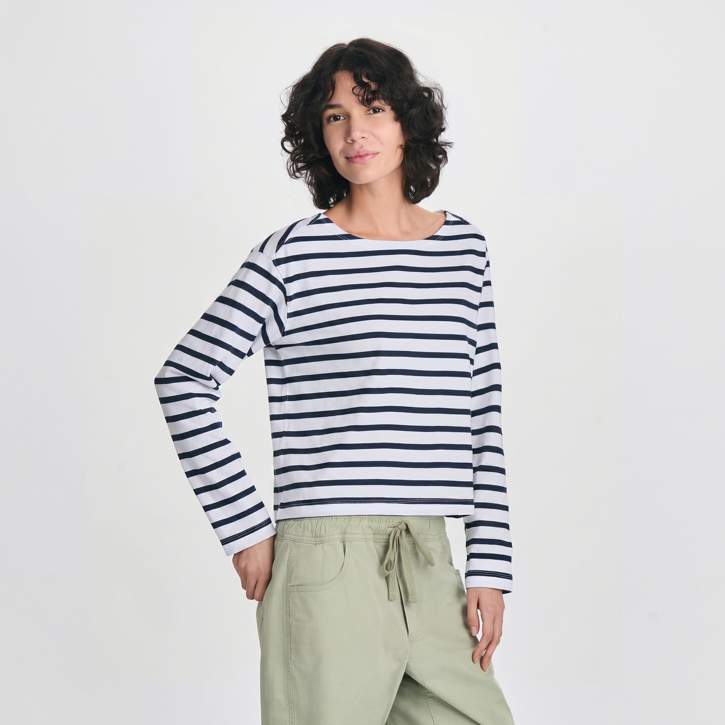 Women's Sailor Bateau Neck T-Shirt-Brook-1