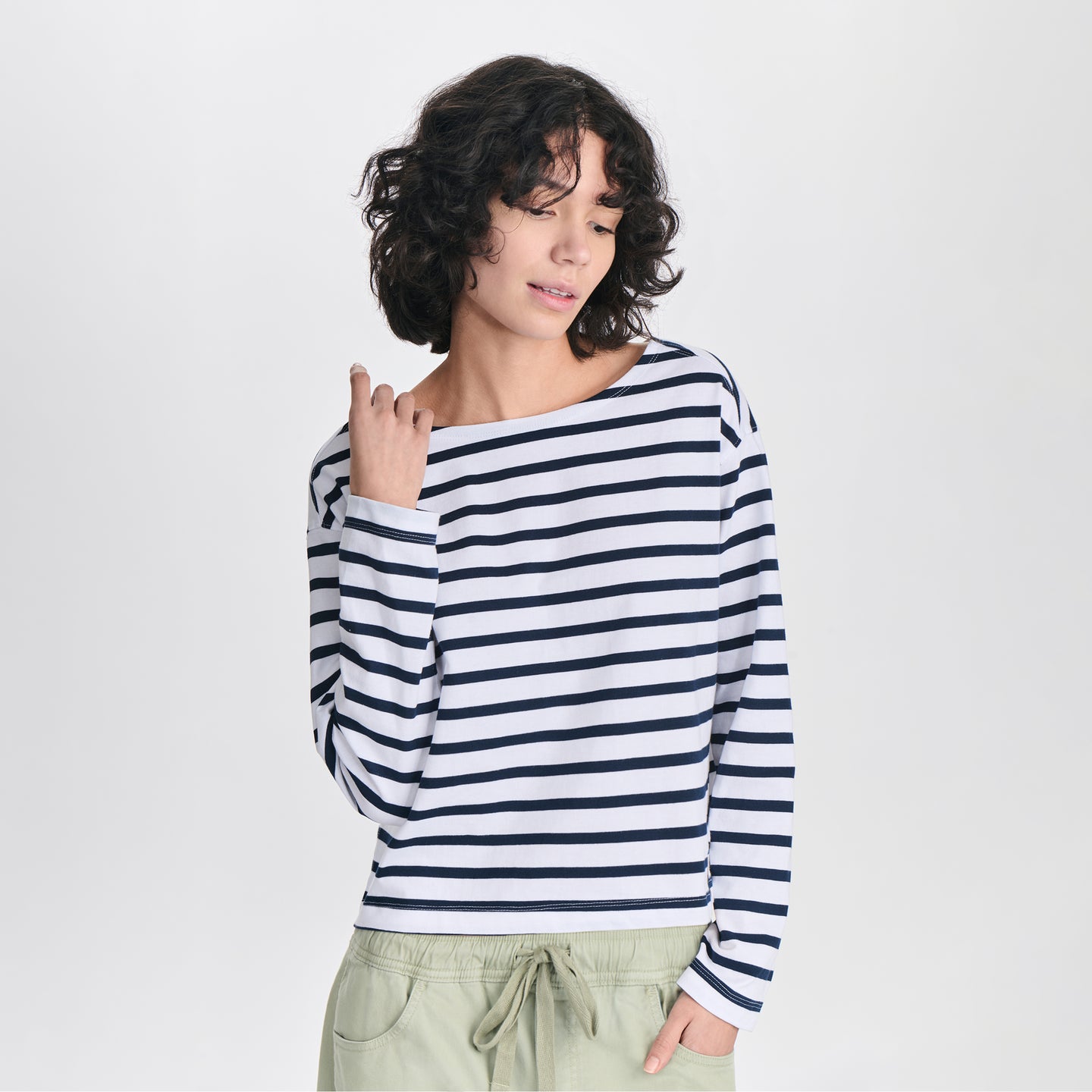 Women's Sailor Bateau Neck T-Shirt-Brook-3