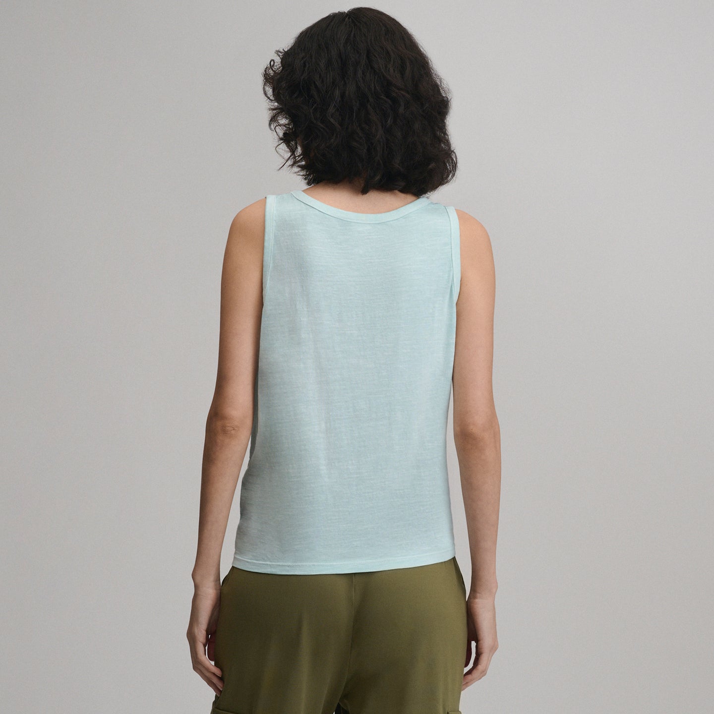 Women's Sunwashed Cotton V-Neck Tank-Lt Aqua-18