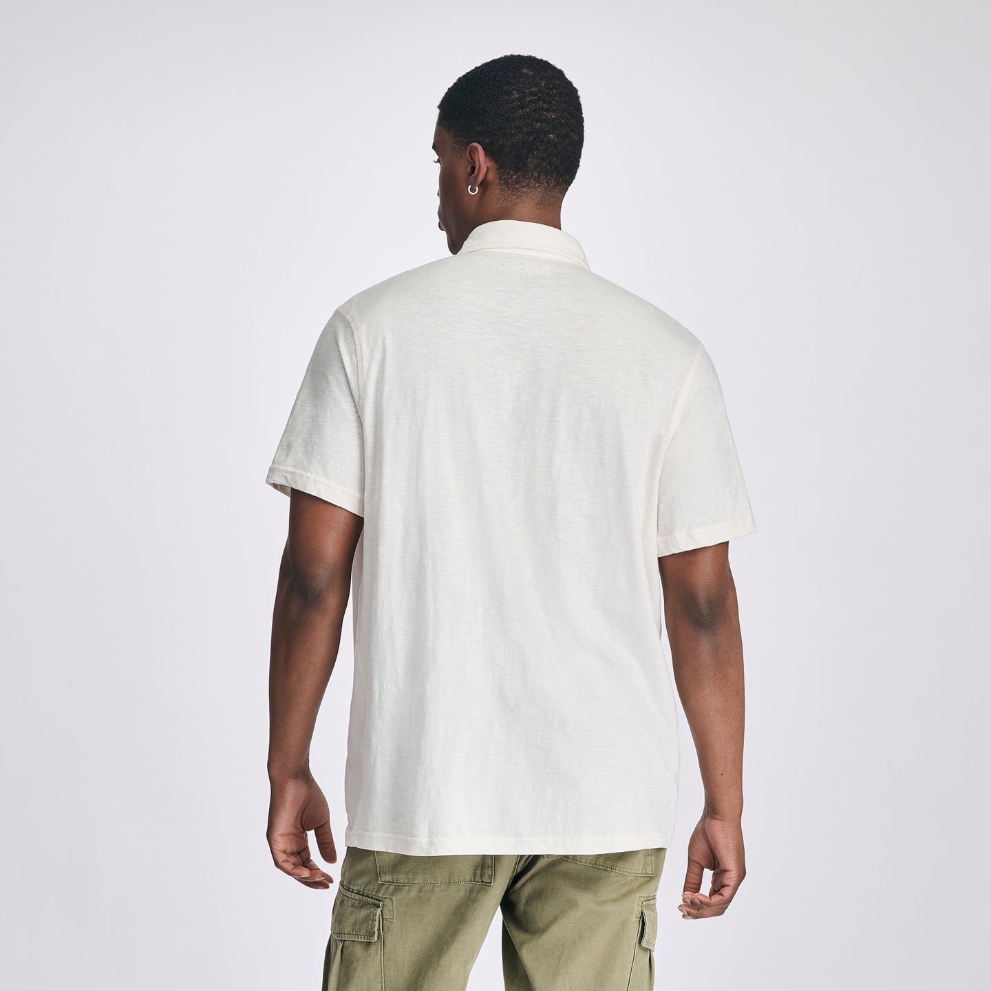Men's Baja Knit Button-Up Shirt-Natural-2