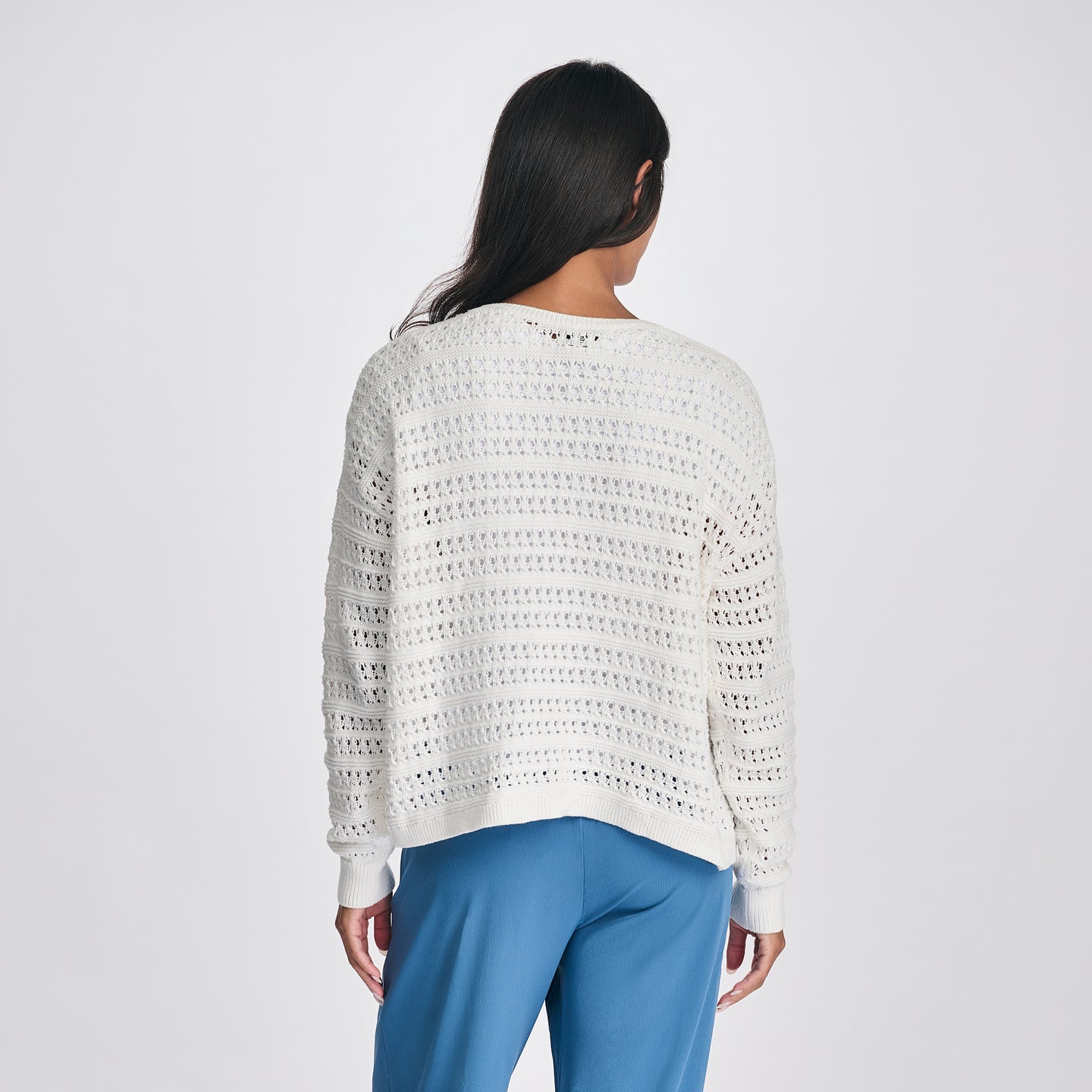Women's Open Sitch Cardigan-White-2