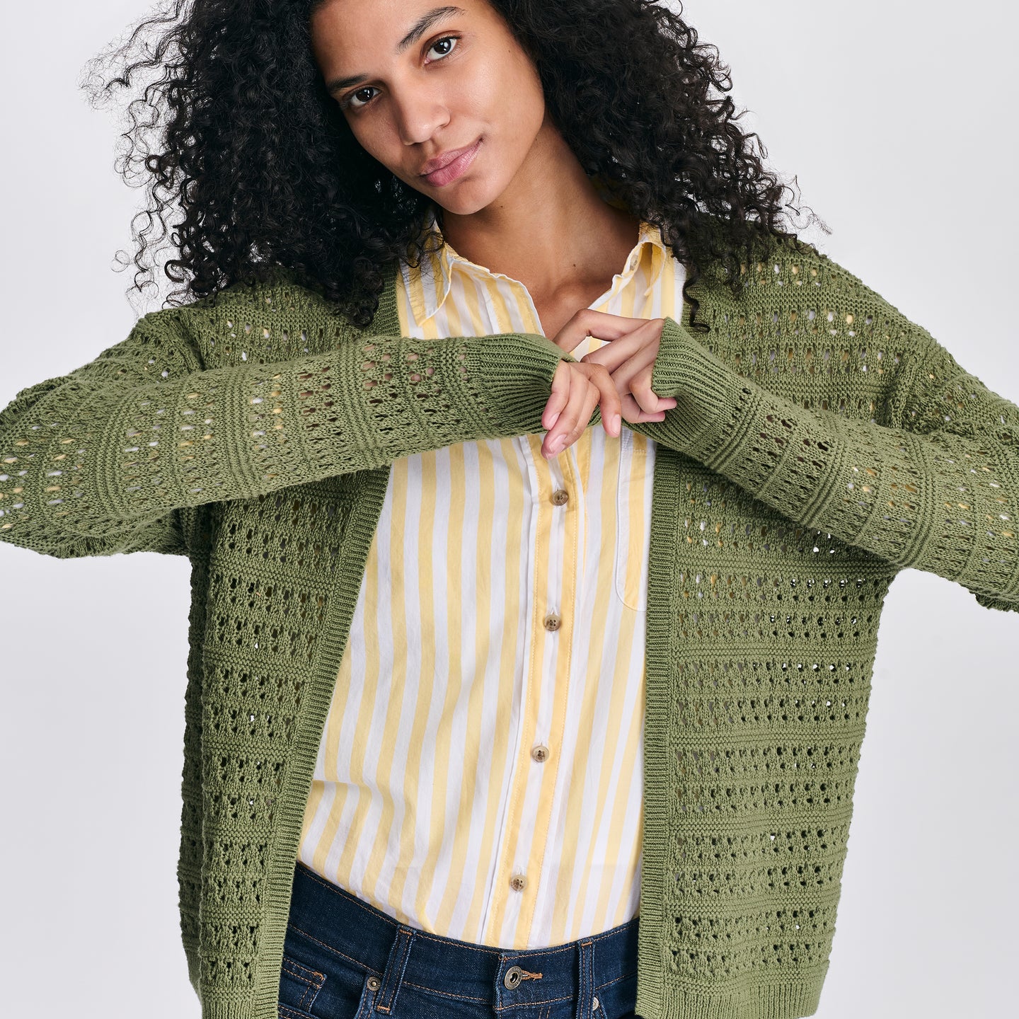 Women's Open Sitch Cardigan-Palm-6