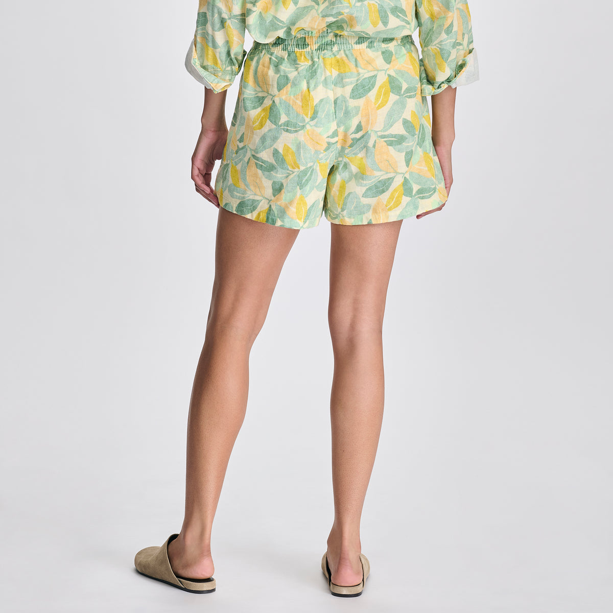 Women's Woven Cotton Slub Short-Lmdrp-5