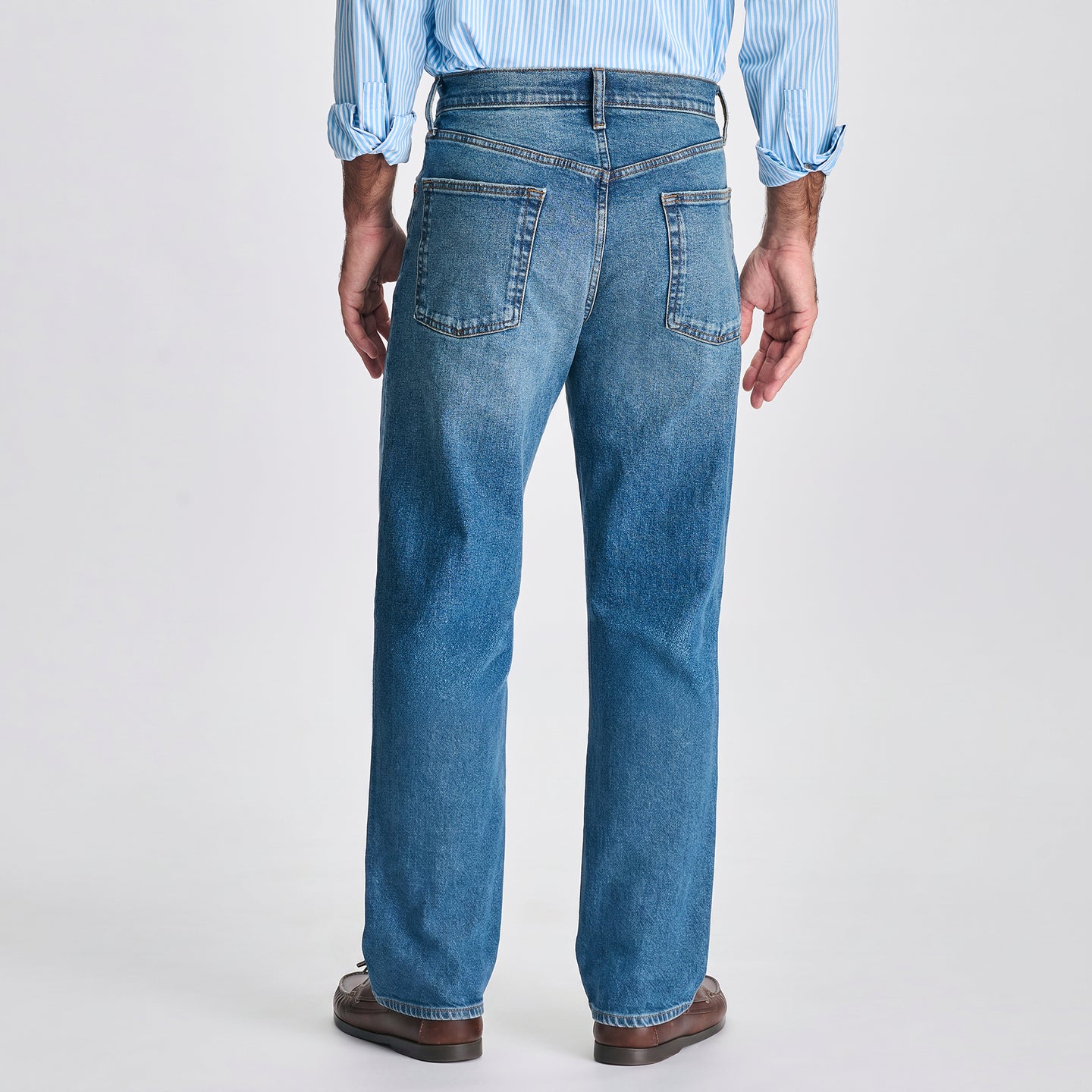 Men's Heritage Loose Fit Jeans-Pacific Blue-2