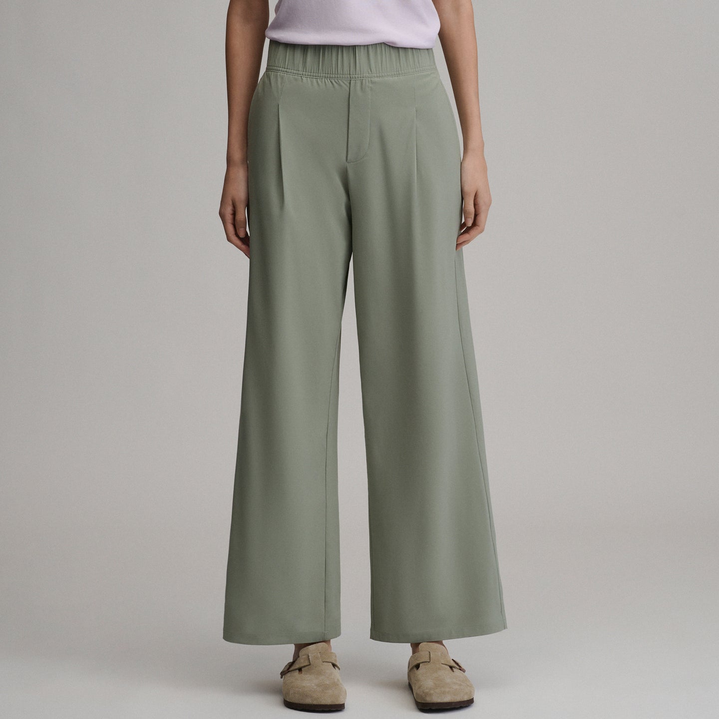 Women's Departure High-Rise Wide Leg Travel Pants-Sage-1