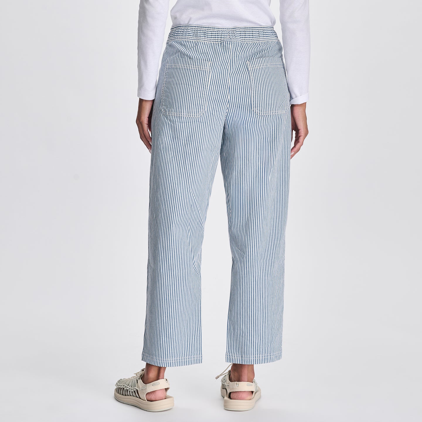 Women's Softened Legend Wash Tie Front Pants-Blue Smoke-2