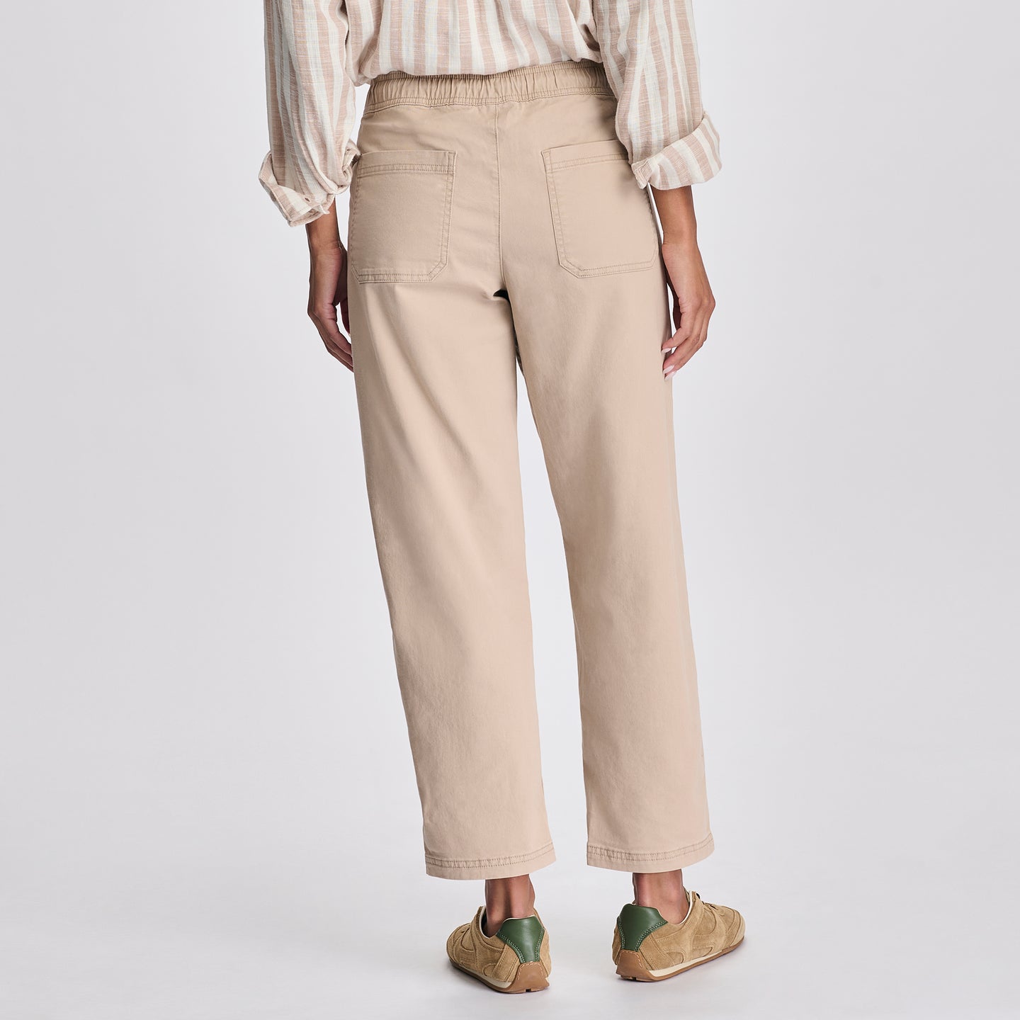 Women's Softened Legend Wash Tie Front Pants-Tan-4