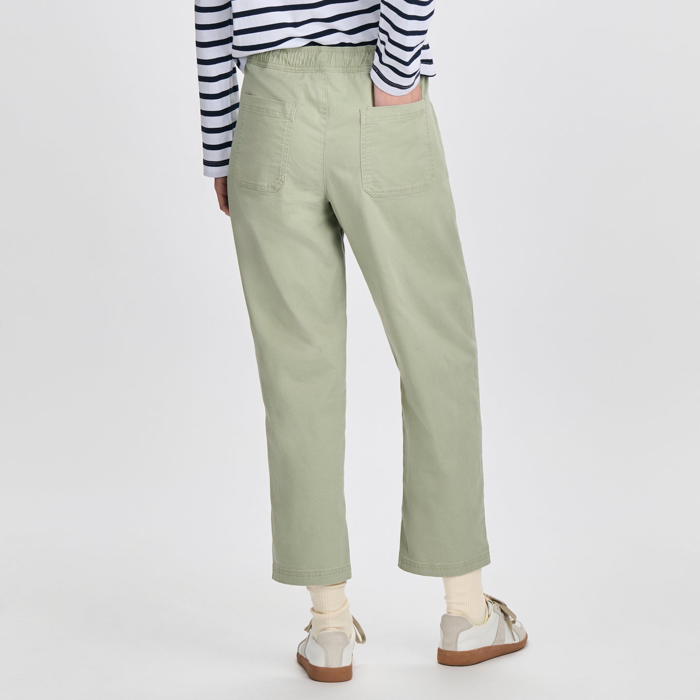 Women's Softened Legend Wash Tie Front Pants-Dusty Sage-9