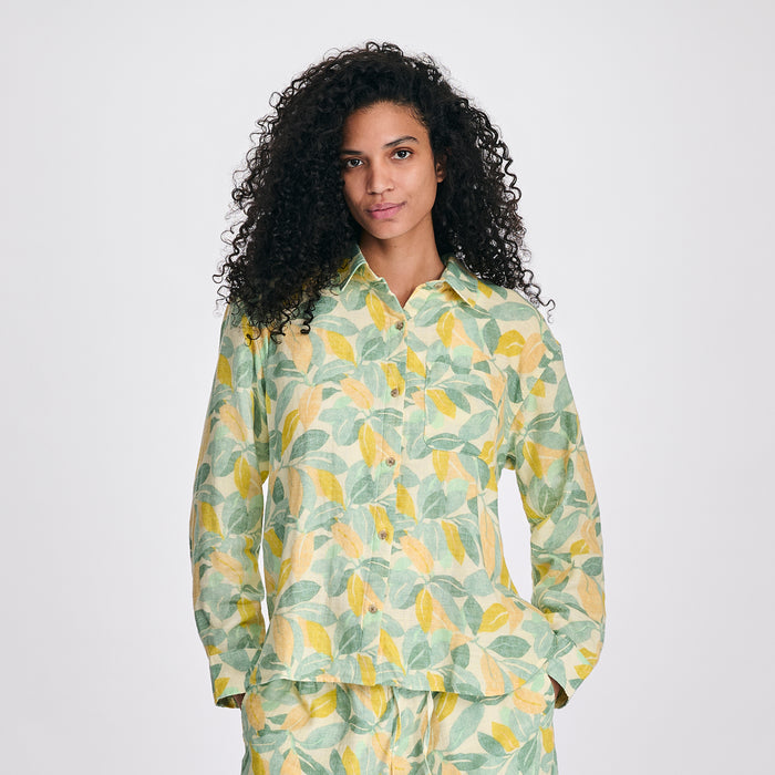 Women's Woven Printed Cotton Long Sleeve Shirt