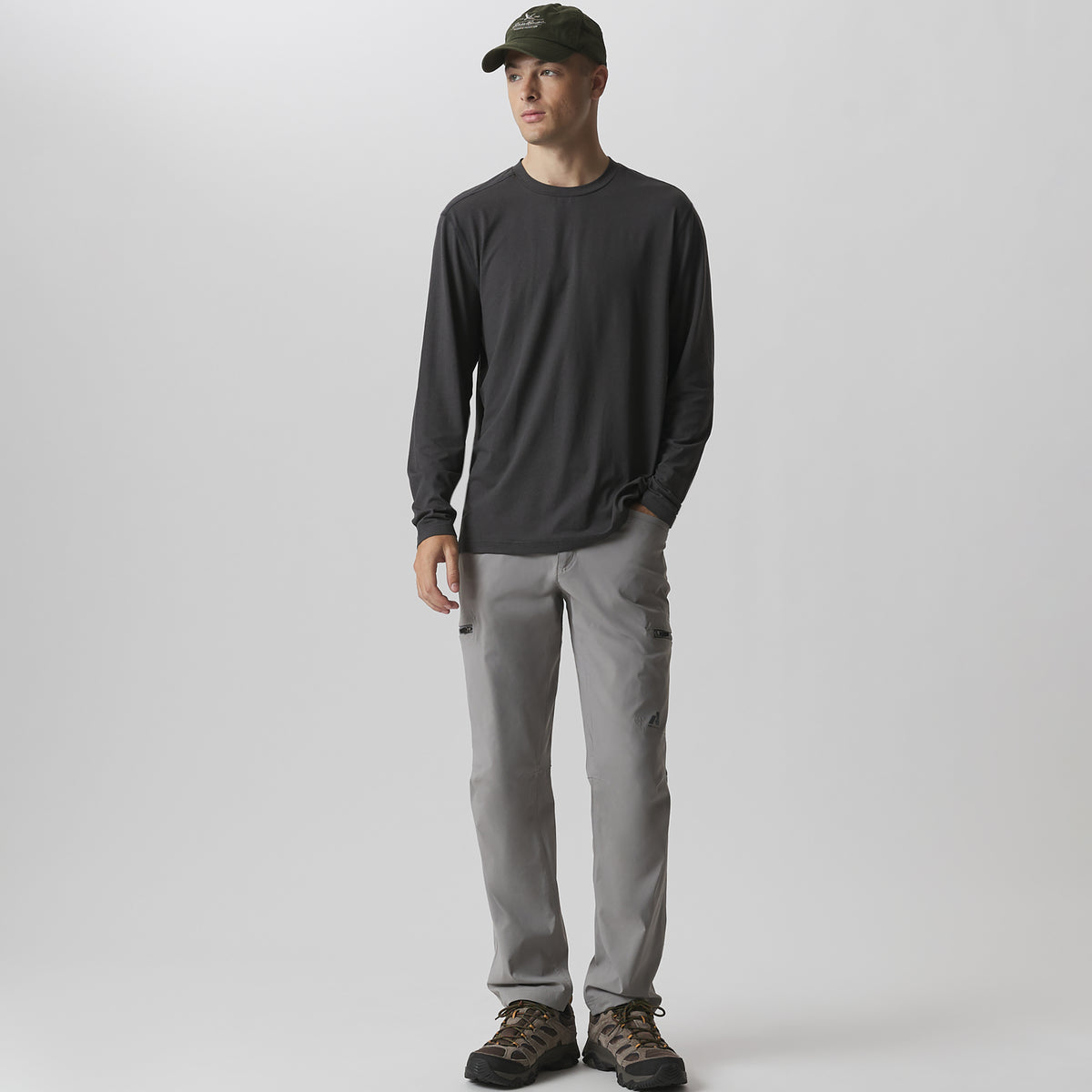 Men's Mountain Trek Long-Sleeve Shirt-Med Htr Gray-3