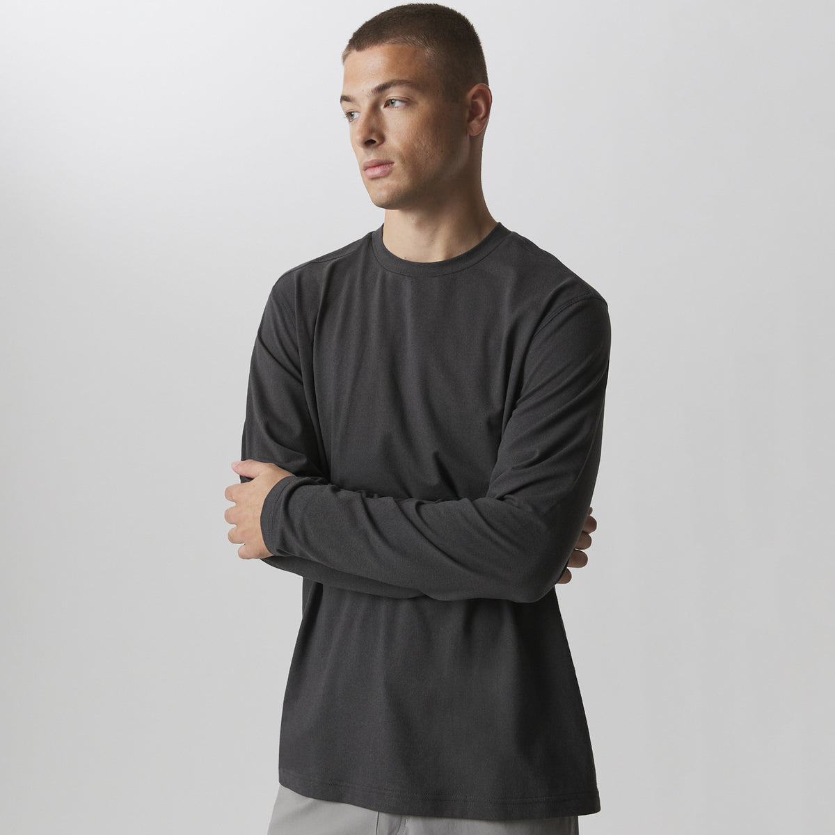 Men's Mountain Trek Long-Sleeve Shirt-Med Htr Gray-4