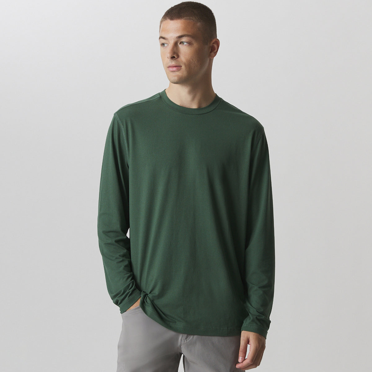 Men's Mountain Trek Long-Sleeve Shirt-Dk Hunter-5