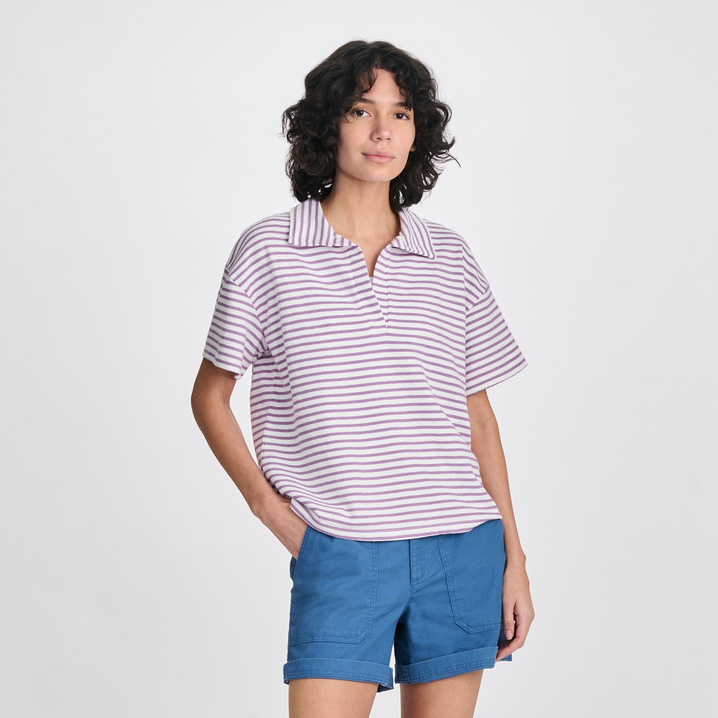 Women's Northport Textured SS Slub-Hydrgea-9