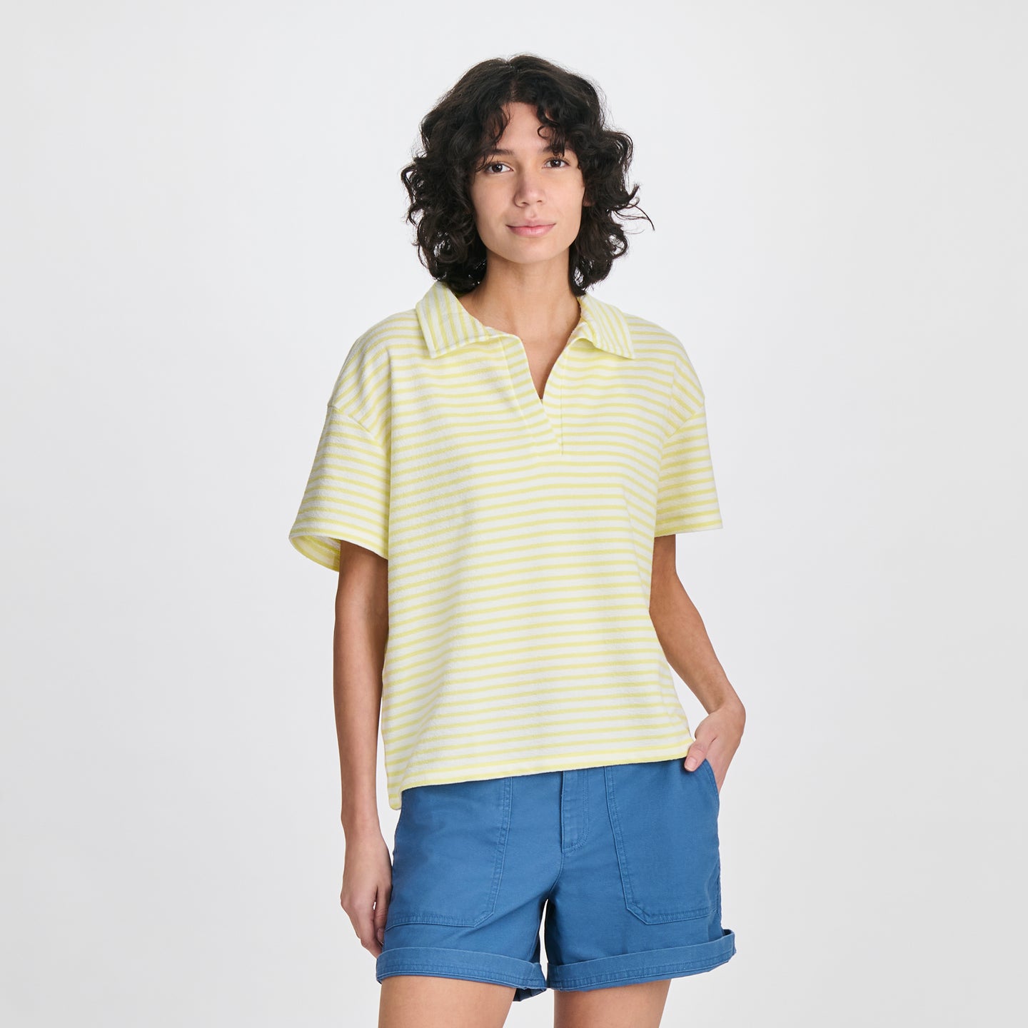 Women's Northport Textured SS Slub-Concrete-12