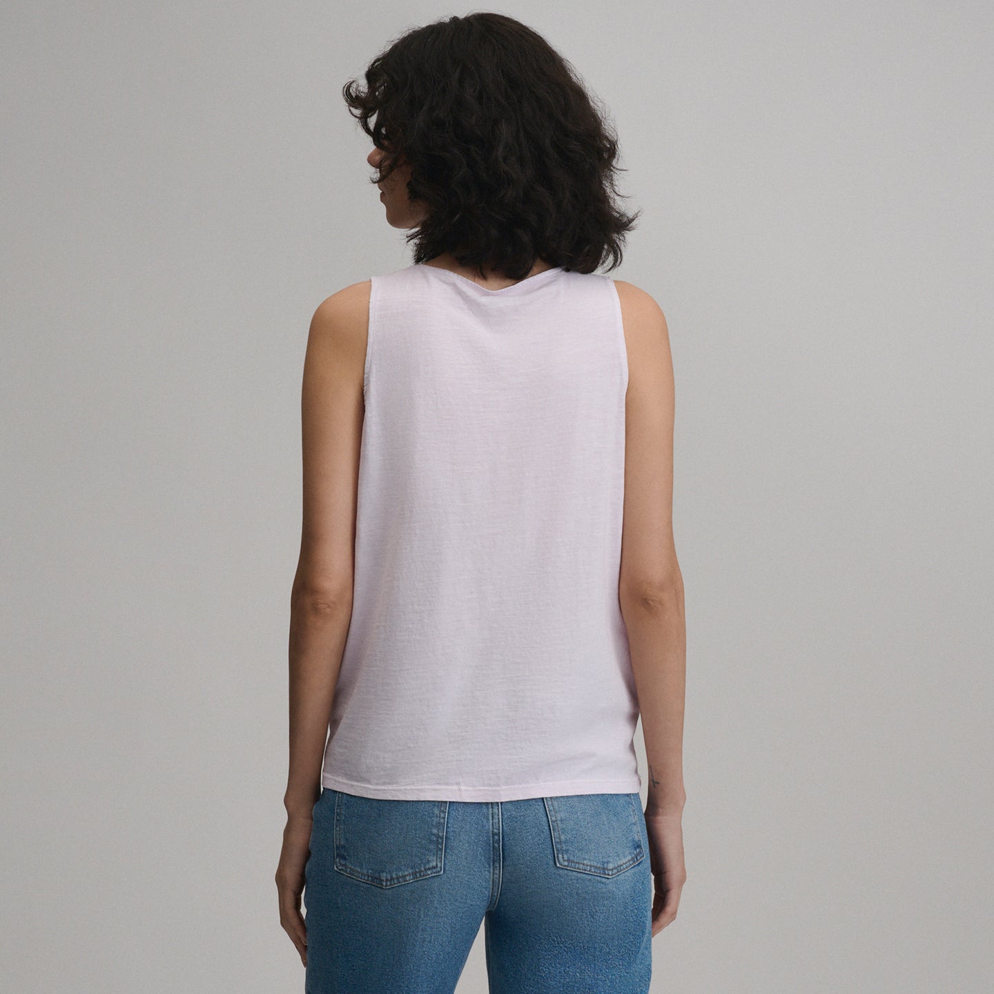 Women's Sunwashed Cotton Tie Front Tank-Cosmos-10