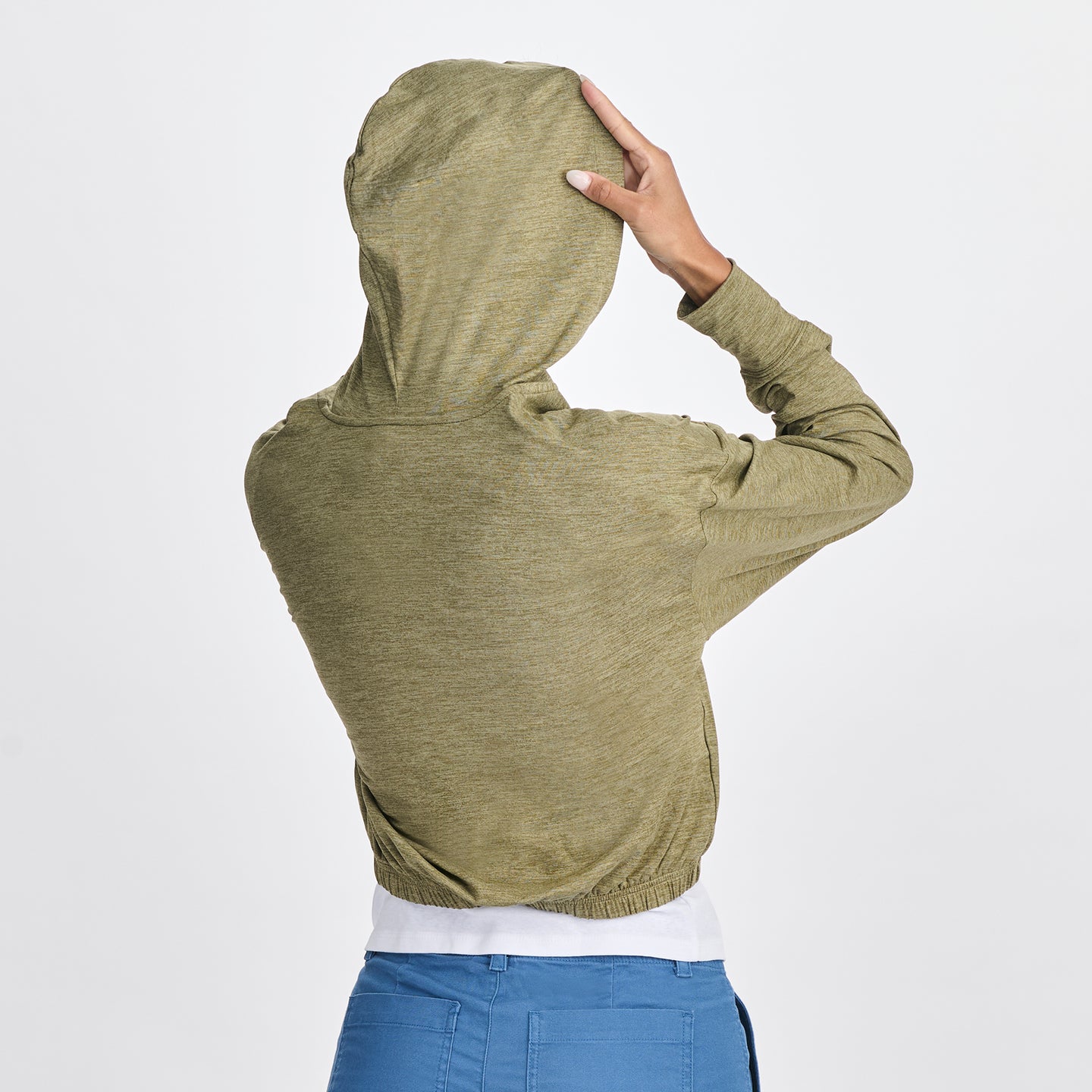 Women's Sightseer Cropped Full-Zip Hoodie-Dusty Sage-7